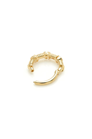 Solid Gold Barbed Wire Hinged Earring - Gold