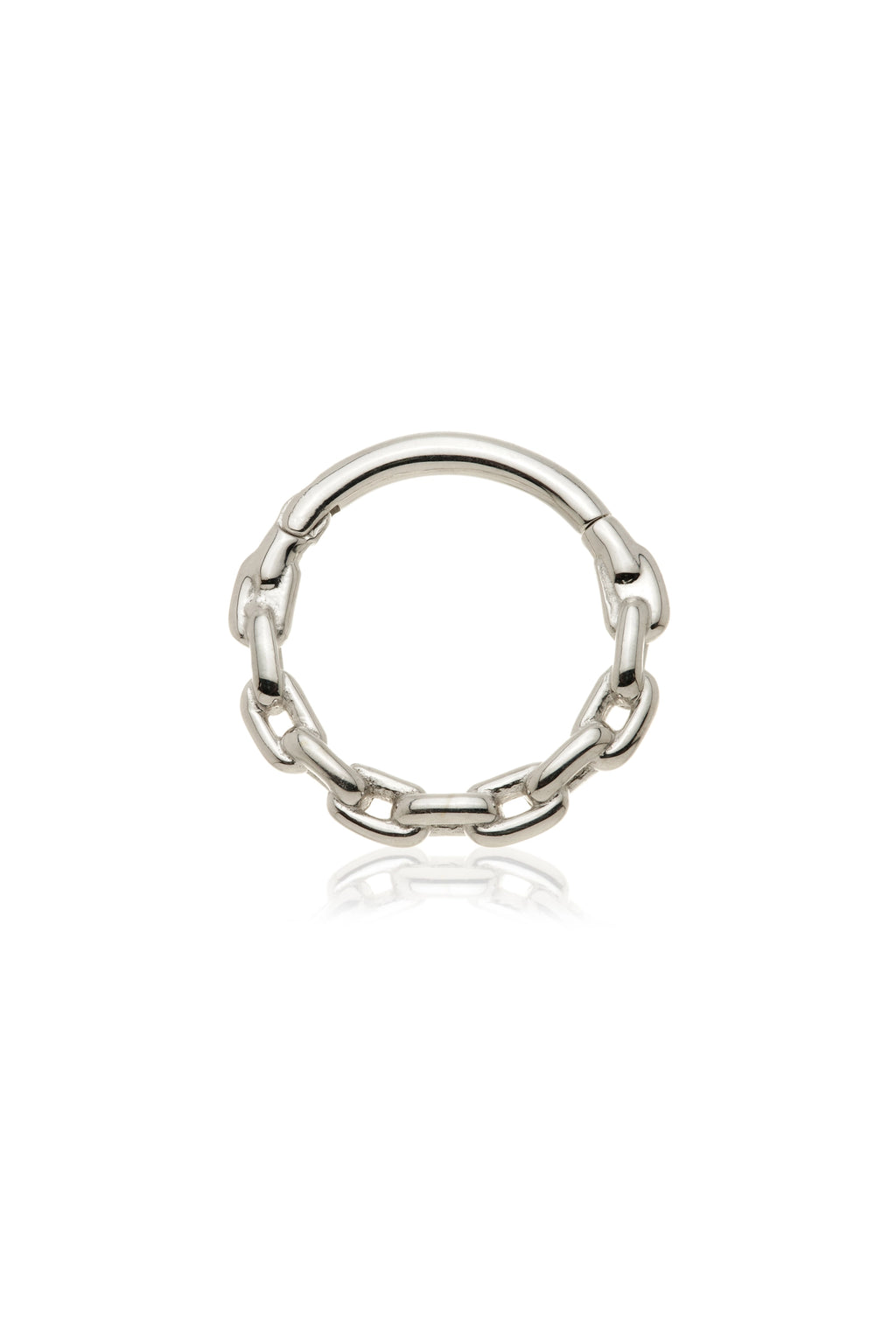 Solid 14ct Gold Hinged Chain Daith & Septum Ring - White Gold | Tish Lyon