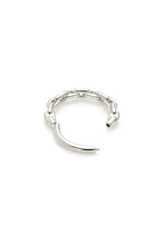 Solid 14ct Gold Hinged Chain Daith & Septum Ring - White Gold