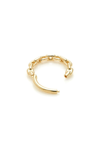 Solid 14ct Gold Hinged Chain Daith & Septum Ring - Gold