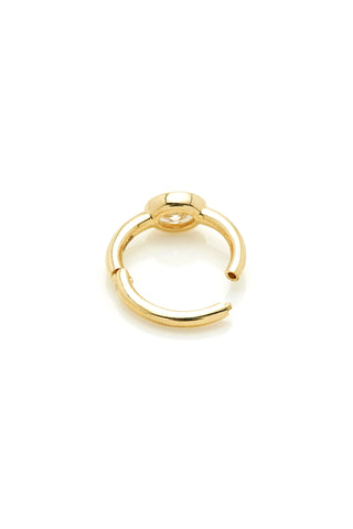 Solid 14ct Gold Oval Diamond Hinged Earring - Gold