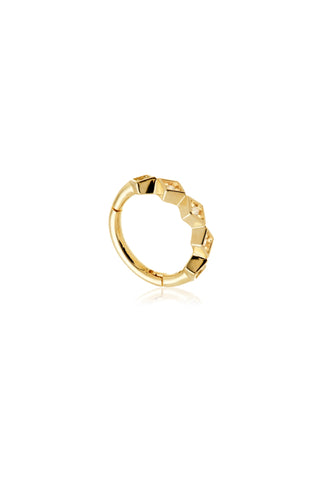 Solid 14ct Gold Multi Square Diamond Hinge Ring - Gold