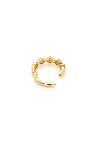 Solid 14ct Gold Multi Square Diamond Hinge Ring - Gold