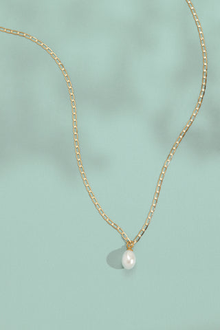 Nectar 9ct Solid Gold Pearl Necklace - Gold