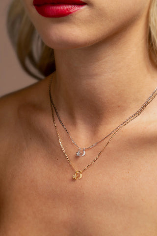 Nectar 9ct Solid Gold Moon & Star Necklace - Gold