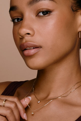 Nectar 9ct Solid Gold Square Necklace - Gold