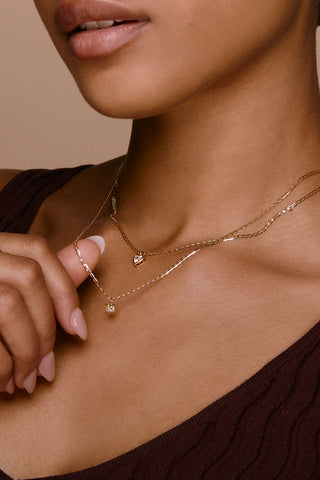 9ct Solid Gold Square Flat Curb Chain Necklace