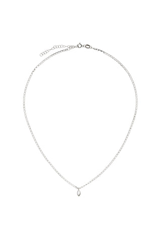 Nectar 9ct Solid Gold Marquise Necklace - White Gold