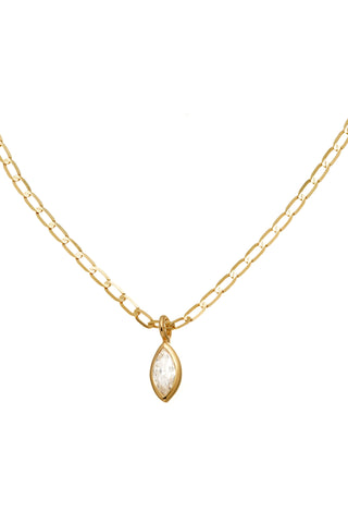 Nectar 9ct Solid Gold Marquise Necklace - Gold