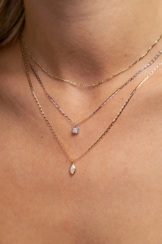 Nectar 9ct Solid Gold Marquise Necklace - Gold