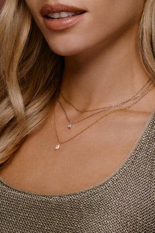 Nectar 9ct Solid Gold Marquise Necklace - Gold