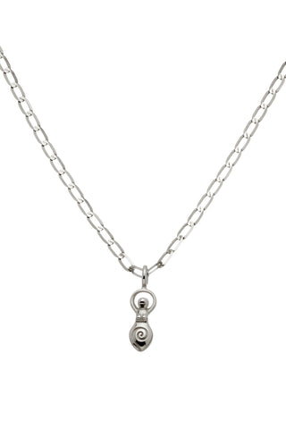 Nectar 9ct Solid Gold Goddess Necklace - White Gold