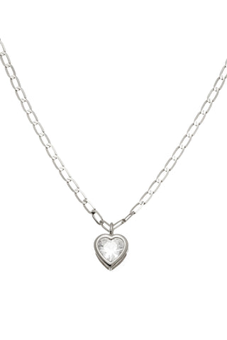 Nectar 9ct Solid Gold Heart Necklace - White Gold