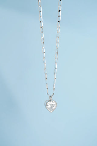Nectar 9ct Solid Gold Heart Necklace - White Gold