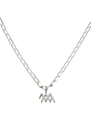 Nectar 9ct Solid Gold Aquarius Necklace - White Gold