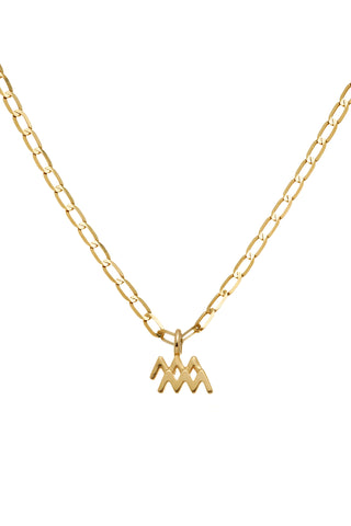 Nectar 9ct Solid Gold Aquarius Necklace - Gold