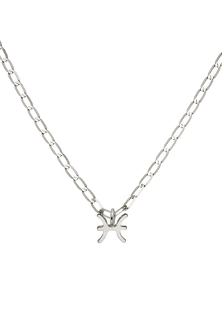 Nectar 9ct Solid Gold Pisces Necklace - White Gold