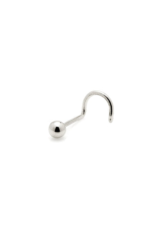 Macha Solid White Gold Plain Ball Nose Stud