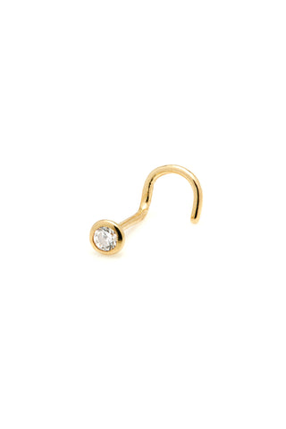 Freyja 9ct Solid Gold Bezel Nose Stud