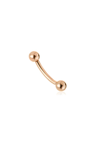 Solid 14ct Rose Gold Internal Thread Micro Banana