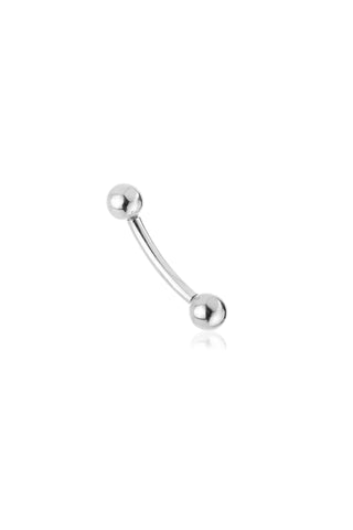 Solid 14ct White Gold Internal Thread Micro Banana