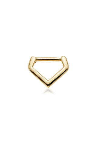 Solid 14ct Gold Wishbone Shape Hinged Septum Ring - Gold