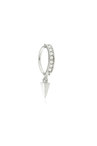 Solid White Gold Jewelled Pavé Rook Ring With Pendant