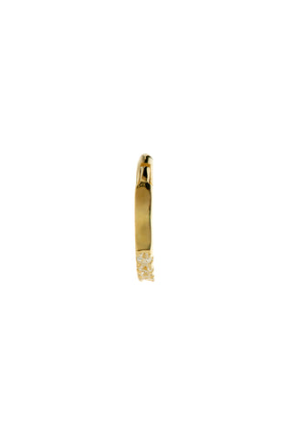 Radha Solid Gold Pavé Oval Rook Hoop Earring