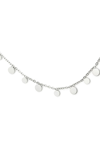 Silver Disc Charm Rolo Chain Anklet