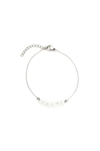 Waterproof Silver Chain Pearl Bracelet
