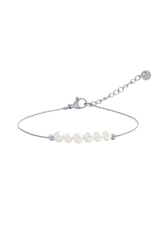 Waterproof Silver Chain Pearl Bracelet