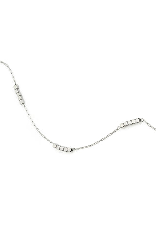 Silver Square Beaded Station Bracelet