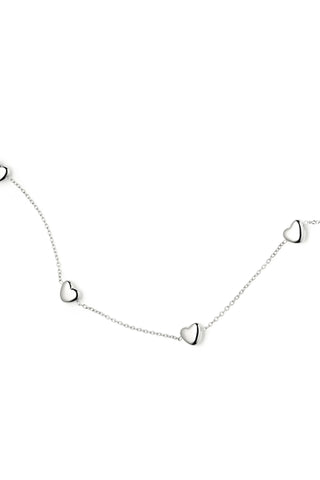 Silver Heart Station Bracelet