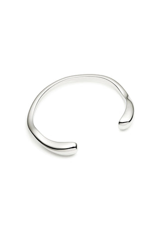 Silver Chunky Molten Bangle