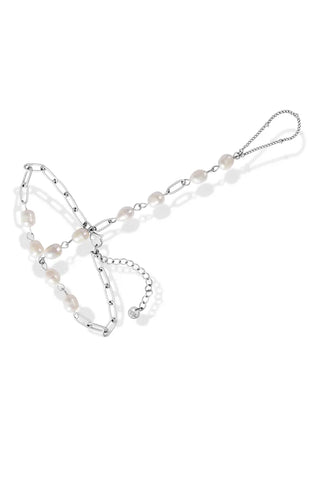 Waterproof Silver Pearl Hand Chain