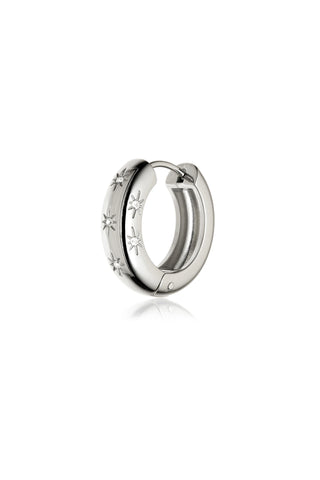 Silver Cosmic Chunky Hoop Earrings