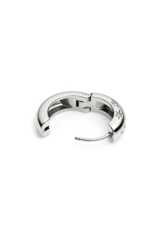 Silver Cosmic Chunky Hoop Earrings
