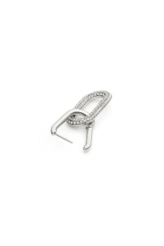 Silver Jewelled Link Hoop Earrings