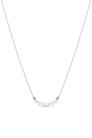Waterproof Silver Chain Pearl Necklace