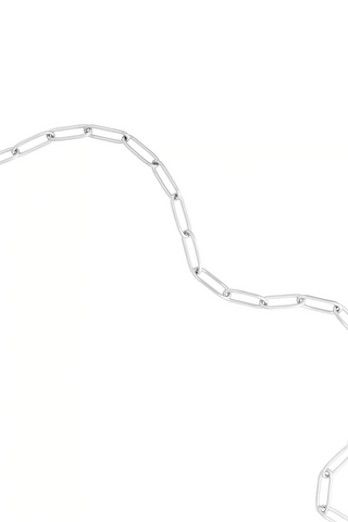 Waterproof Silver Paperclip T-Bar Necklace