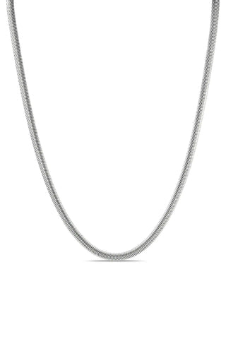 Waterproof Silver Chunky Snake Chain Necklace