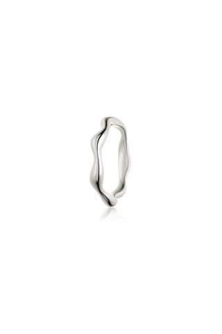 Silver Wavy Molten Ring