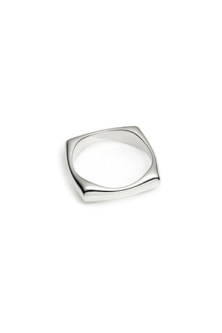 Silver Rounded Square Ring