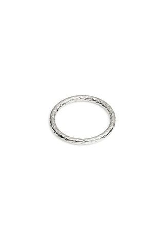 Silver Molten Textured Stacking Ring