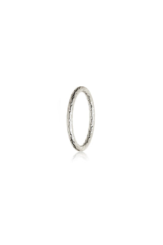 Silver Molten Textured Stacking Ring