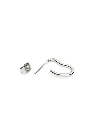 Silver Wavy Hoop Stud Earrings