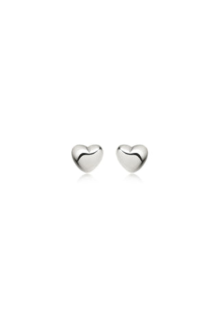 Silver Heart Stud Earrings