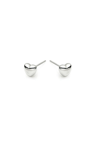 Silver Heart Stud Earrings