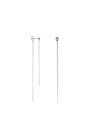 Waterproof Silver Double Hanging Chain Stud Earrings