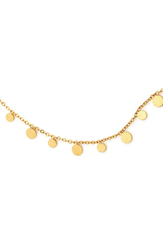 Gold Disc Charm Rolo Chain Anklet